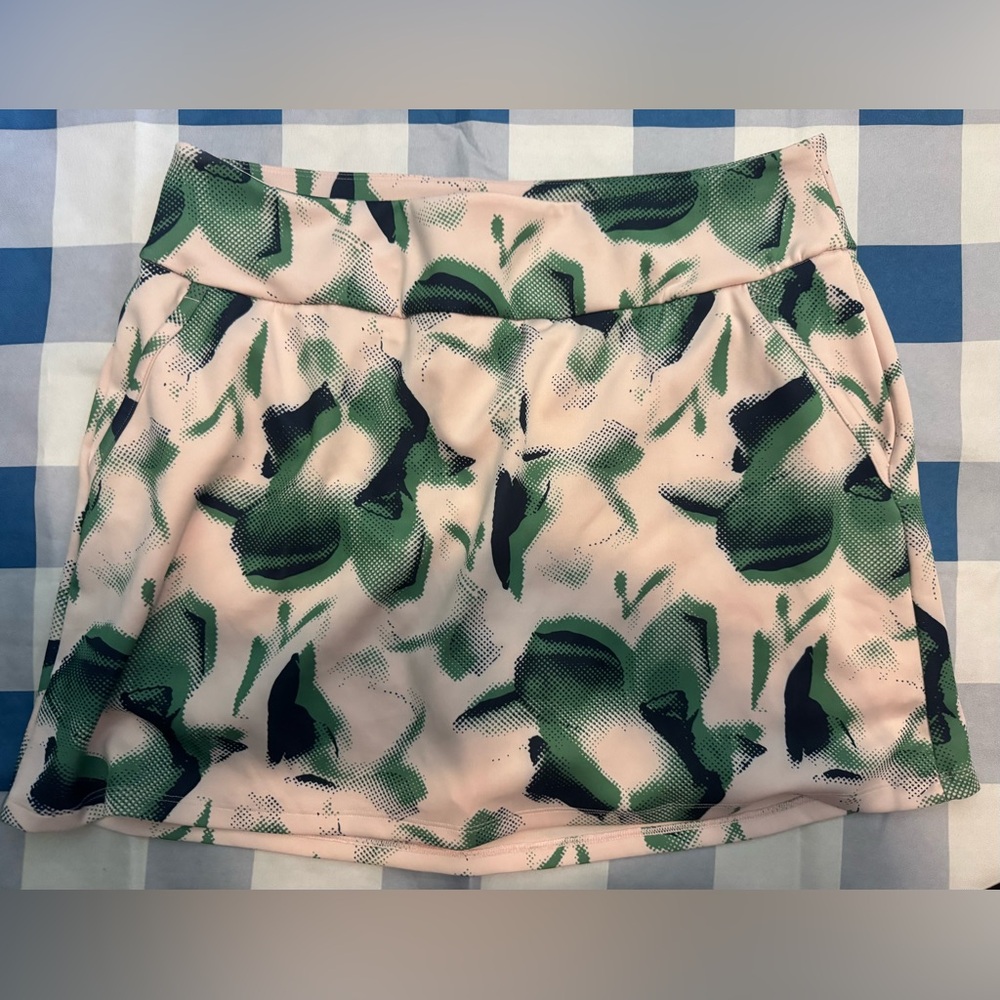 Adidas green and pink Print golf skirt